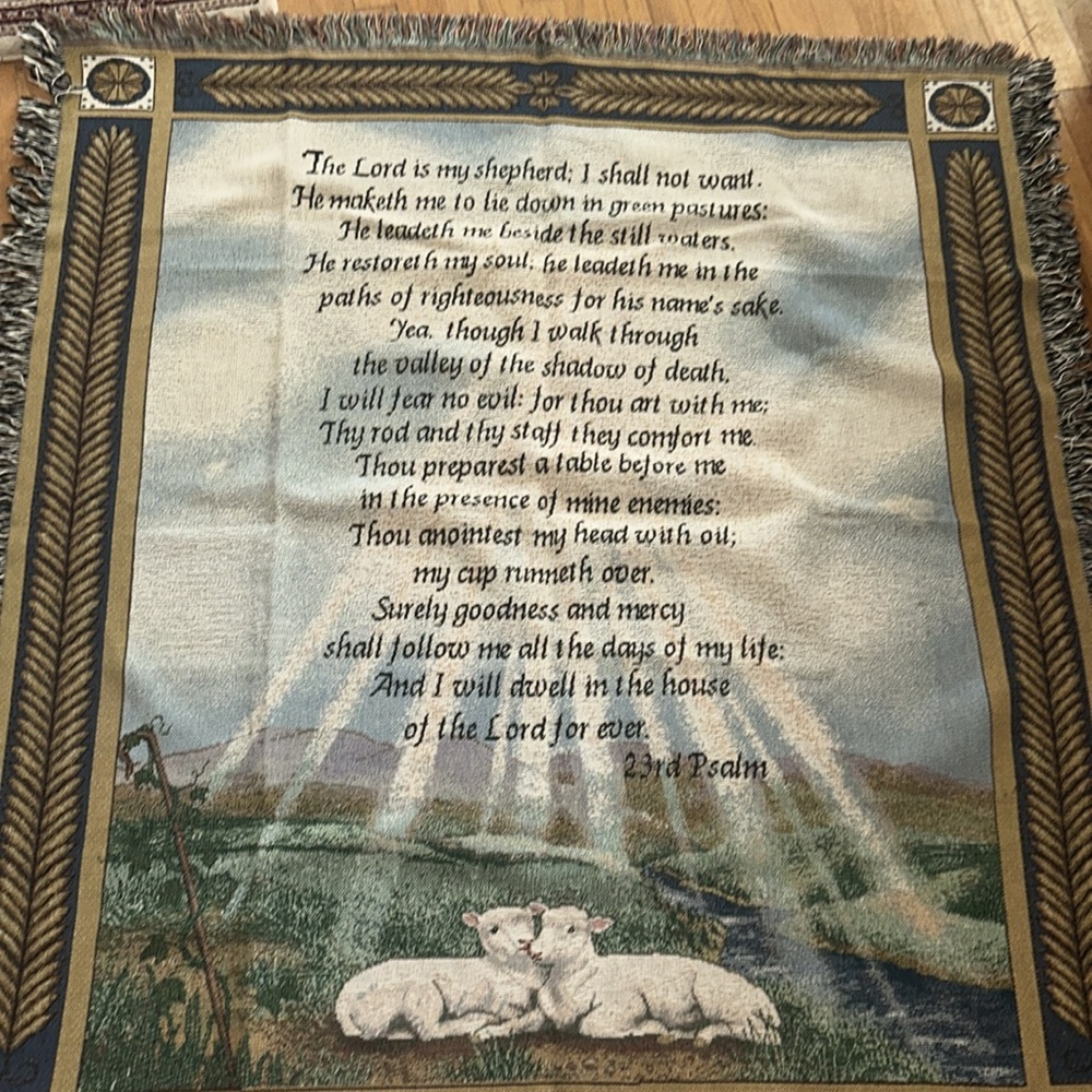 NWOT The Lord Is My Shepherd Throw 🐑🐑